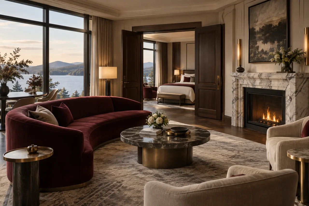 Le Salon Suite with lake & forest